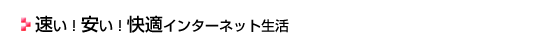 速い!安い!快適インターネット生活